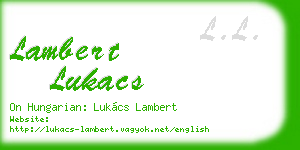lambert lukacs business card