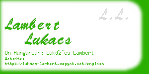 lambert lukacs business card